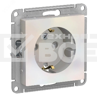 Механизм розетки 1-м СП AtlasDesign с заземл. защ. шторки 16А жемчуг SchE ATN000445