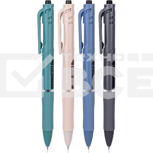 Ручка гелевая автоматическая Deli S01-A-BK ассорти, черные чернила, линия 0.5мм, резиновая манжета