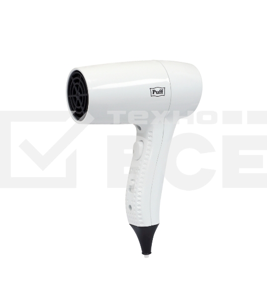 Фен для волос настенный Puff-1205, белый, 1,2 кВт