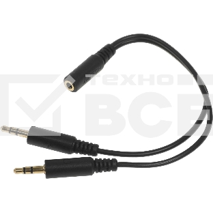 Адаптер аудио A4Tech AD-4P Jack 3.5 (f)/2xJack 3.5 (m) 0.2м. черный
