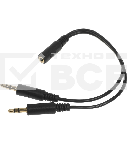 Адаптер аудио A4Tech AD-4P Jack 3.5 (f)/2xJack 3.5 (m) 0.2м. черный