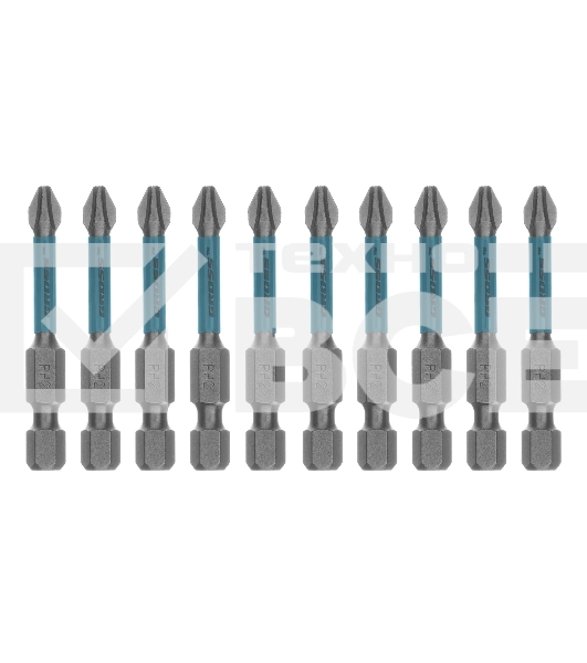 Набор бит Gross торсионных PH2x50 мм, для ударных шуруповертов, отрывн., 10 шт.