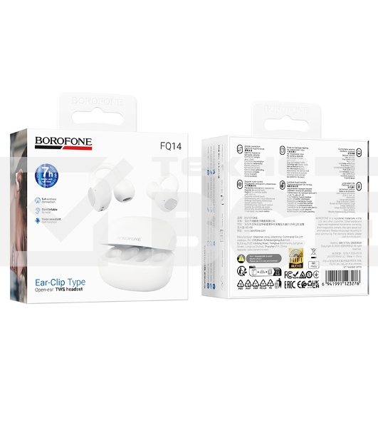 Наушники TWS Borofone FQ14 белый, вкладыши, Bluetooth, до 4 ч