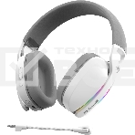 Гарнитура MARVO HG9086W Pulz 70W белый, беспроводная + проводная, радиоканал, до 10 ч, съёмный микрофон, подсветка, совместимость с PS5, Xbox, фото6