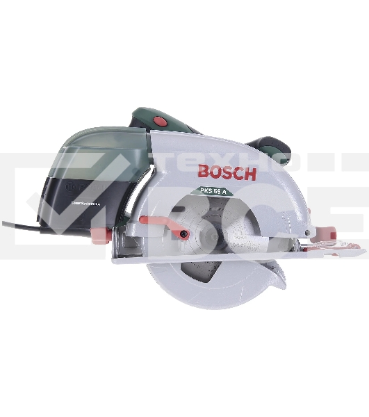Дисковая пила Bosch PKS 55 А, 1200 Вт зеленый/черный