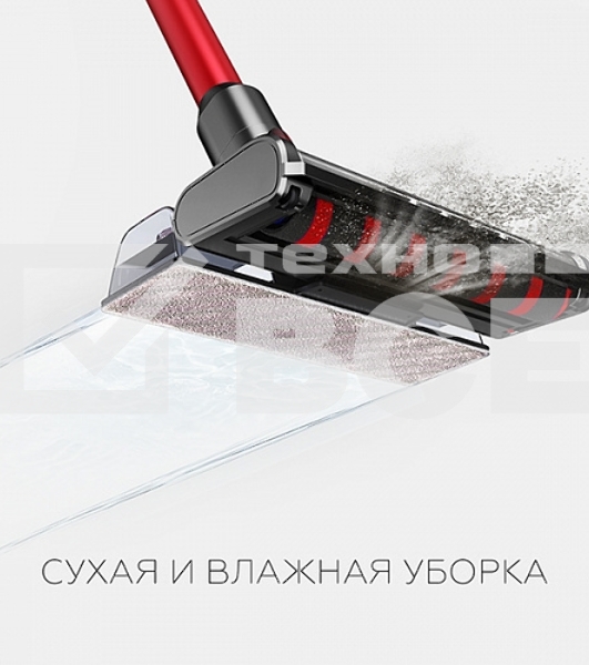 Пылесос вертикальный BQ VCA1000W красный, питание от аккумулятора, 160 Вт, уборка сухая, пылесборник 0.5 л, работа от АКБ max 50 мин