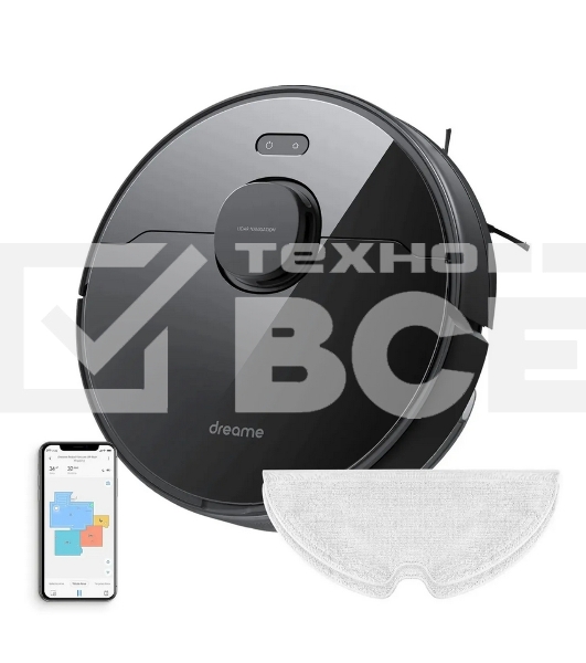 Робот-пылесос Dreame RLD33GA Vacuum and Mop D9 Max черный, 46 Вт, 5200 мАч Li-Ion, уборка сухая/влажная, пылесборник контейнер 0.5