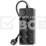 Сетевой фильтр Ippon BK-8-EU-3-16-B 3м (8 розеток) черный (коробка), фото4