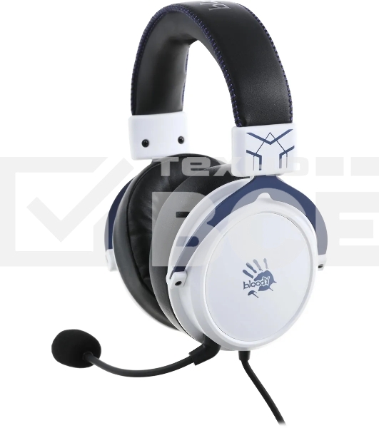 Наушники с микрофоном A4Tech Bloody M590i синий/белый 1м мониторные USB оголовье (M590I SPORTS NAVY)