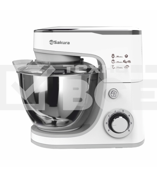 Миксер планетарный Sakura SA-6332W ELEGANT, белый