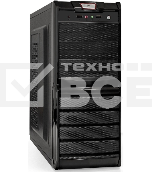 Компьютерный корпус Miditower ExeGate XP-329S-UNS450 (ATX, БП UNS450 с вент. 12см, 2*USB, аудио, черный)