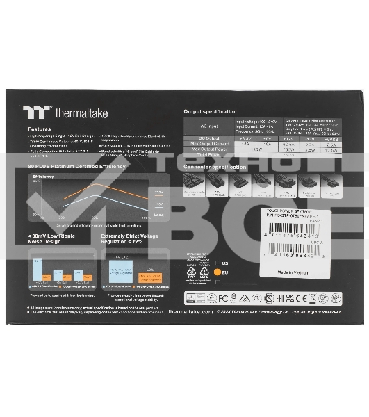 Блок питания Thermaltake SFX 750W Toughpower SFX750 Gen.5 80 PLUS platinum (20+4pin) APFC 90мм fan 8xSATA Cab Manag RTL