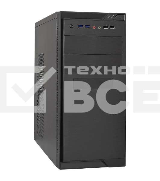 Компьютерный корпус Minitower ExeGate MA-372UX Black, mATX <UN600, 120mm> 2*USB+2*USB3.0, Audio