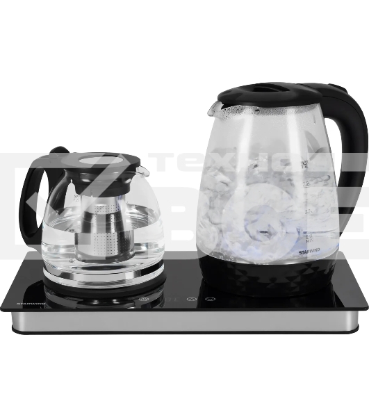 Чайник электрический Starwind SKG4044 1.8л. 1800Вт черный/серебристый корпус: стекло