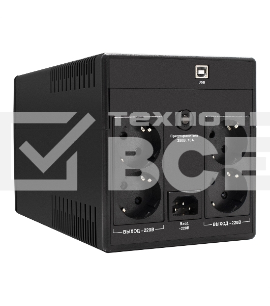 Источник бесперебойного питания ExeGate EP285490RUS SpecialPro UNB-1200.LED.AVR.EURO.RJ.USB 1200VA/750W, LED, AVR, 4 евророзетки, RJ45/11, USB, черный