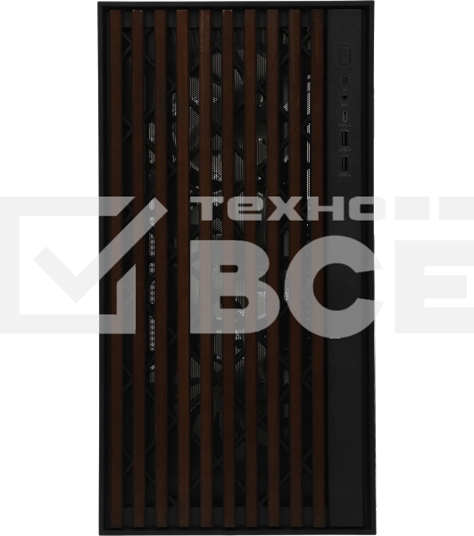 Корпус Formula V Line TimberLine T0 Black, ATX, wood+plastic front, TYPE-C*1, USB3.0*2, FRONT 3x120мм FRGB, REAR 1x120мм FRGB