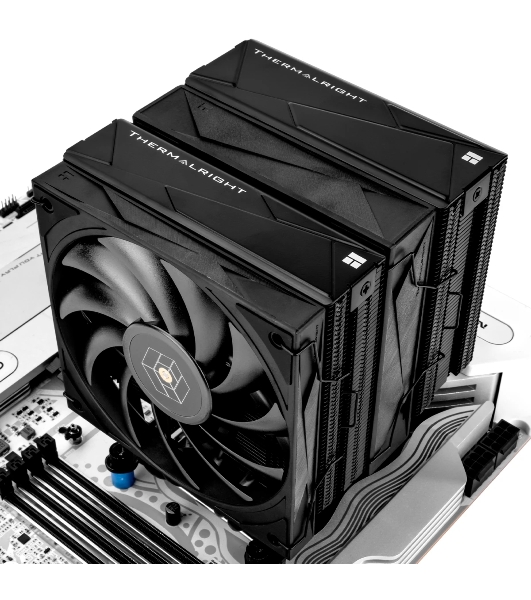 Устройство охлаждения (кулер) Thermalright Royal Knight 120 Soc-AM5/AM4/1200/1700/1851 черный 4-pin 28.4dB Al+Cu Ret (RK120-BL)