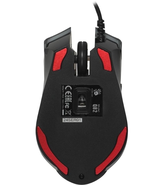 Мышь проводная A4Tech Bloody Q82 черный, 3200 dpi, USB, кнопки - 8