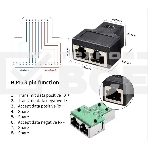 Переходник-разветвитель VCOM RJ-45 8P8C (F)<-->2 x 8P8C (F),FTP, ABS пластик, кат. 5eVCOM <CT252S>, фото9