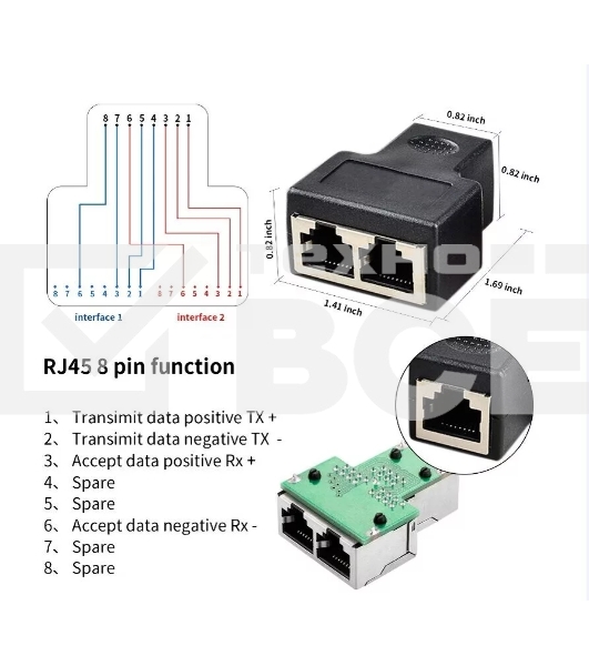 Переходник-разветвитель VCOM RJ-45 8P8C (F)<-->2 x 8P8C (F),FTP, ABS пластик, кат. 5eVCOM <CT252S>
