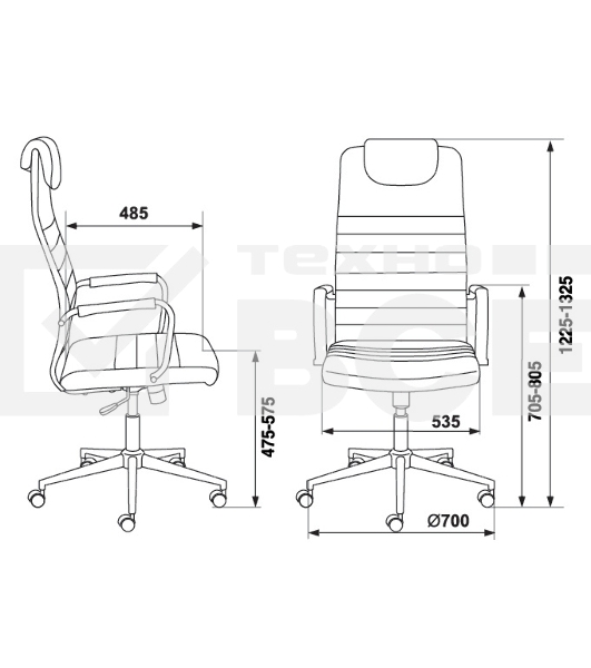 Кресло руководителя Бюрократ Chair Brt KB-9N/ECO/BLACK (1140275)