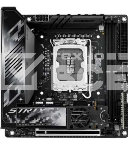Материнская плата ASUS ROG STRIX Z890-I GAMING WIFI, LGA 1851, Intel Z890, 2xDDR5, 2xSATA, 2xM.2, 1xPCIe 5.0 x16, 1xHDMI, 2xUSB-C Thunderbolt 4, 1xUSB-C 20Gbps, 3xUSB-A 10Gbps, 1xUSB-A 5Gbps, 2xUSB-A 2.0, 1x 2.5Gb LAN, Mini-ITX