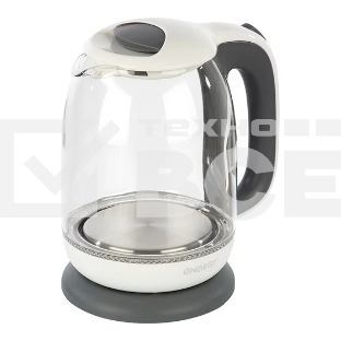 Чайник Energy E-281 1.7л, стекло, бело-серый (005210)