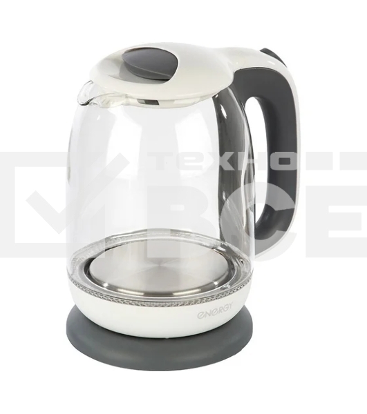 Чайник Energy E-281 1.7л, стекло, бело-серый (005210)