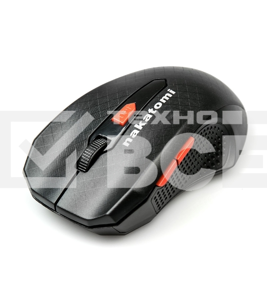 Мышь беспроводная Nakatomi MRON-07U черный, 1600 dpi, радиоканал, USB, кнопки - 5