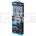 Дата-кабель Maxvi MCw-63T USB-Type-C 3А, прозрачный корпус, LED подсветка, 1м, черный, фото3