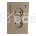 Розетка 2-м AtlasDesign без заземл. 16А в сборе шампань SchE ATN000520, фото 1