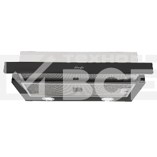 Встраиваемая вытяжка MONSHER, телескопическая, 60 см, High-Tech, макс. Производительность 650 м3/ч, 2 скорости, механическое управление, светодиодное освещение, уровень шума 53 дБ, черный