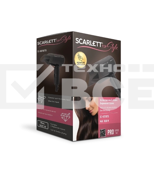 Фен Scarlett SC-HD70IT15 1800Вт черный