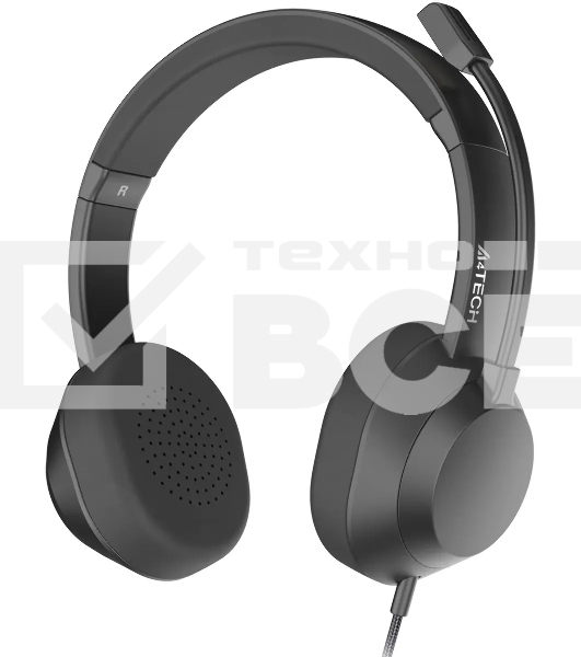 Гарнитура проводная с микрофоном A4Tech Fstyler FH150U черный 2м накладные USB оголовье (FH150U BLACK)