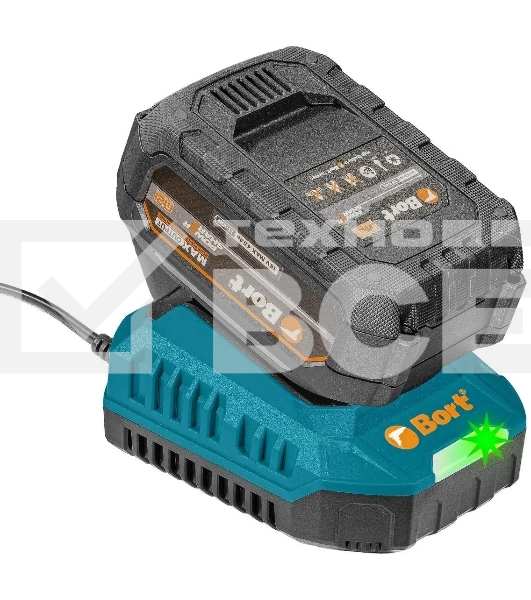 Гайковерт аккумуляторный Bort BSR-21U (2х4АЧ+ЗУ) [93418477] { 800 Нм, 0-2700 об/мин, акб Li-Ion, аккумуляторная система Makita 18V LXT 18 В, вес 1.4 кг }