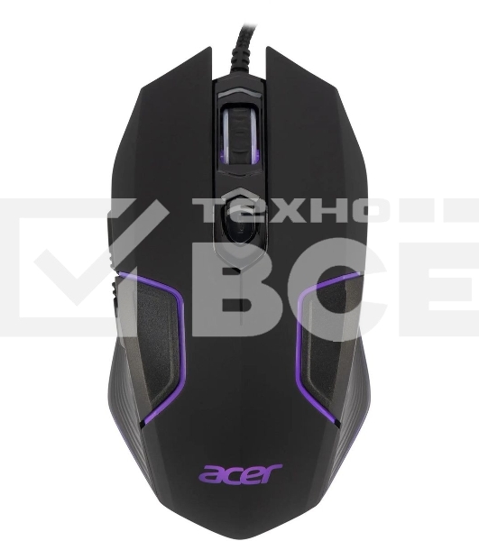 Мышь проводная Acer OMW170 черный, 3200 dpi, USB, кнопки - 6