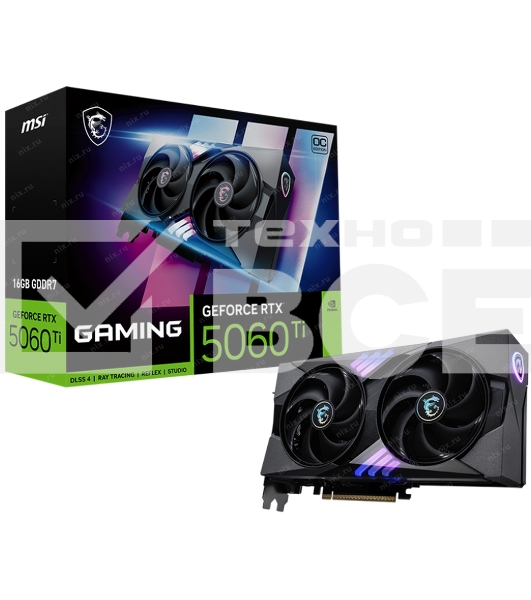 Видеокарта MSI PCIE16 RTX5060TI 16GB RTX 5060 Ti 16G GAMING OC