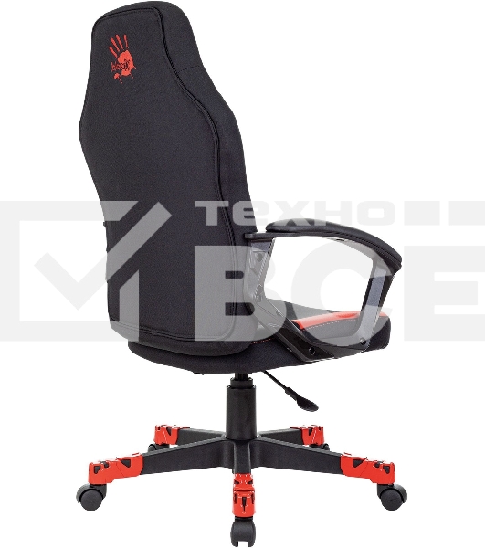 Кресло игровое A4Tech Bloody GC-190 черный/красный, текстиль/эко.кожа, крестов. пластик