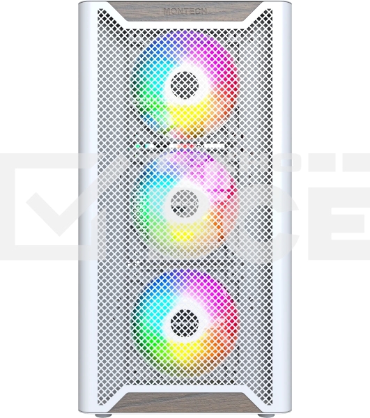 Компьютерный корпус Montech XR Wood белый без БП ATX 3x120мм 2xUSB3.0 audio bott PSU
