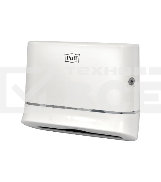 Диспенсер бумажных полотенец Puff 5135, белый, с замком, ABS-пластик