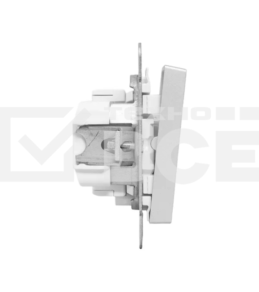 Механизм выключателя EKF UP1-SWA-14 одноклавишный, с подсветкой, алюминий Эпика