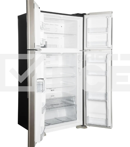 Холодильник Hitachi R-W660PUC7X GC шампань стекло двухкамерный 396/144л морозилка сверху, No Frost, Side by Side