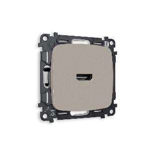 Комплект механизма розетки HDMI 2.0 OMEGA Серо-бежевый матовый 40V/500MO 2.0GHz 5-18Gbit/s QUANT (OP3740, VM222) MO374010
