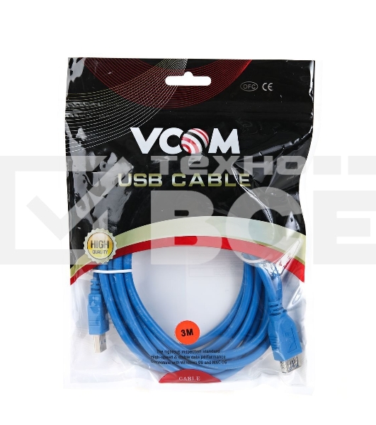 Кабель VCOM VUS7065-3M Кабель удлинительный USB3.0 Am-Af 3m