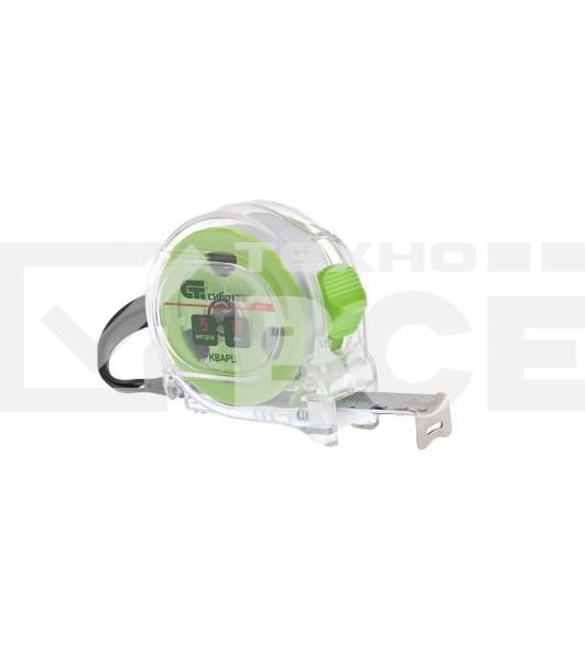 Рулетка Сибртех Кварц, прозрачный корпус, амортизатор, 5 м х 19 мм