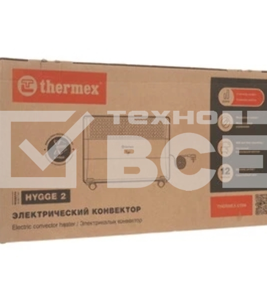 Обогреватель Thermex Hygge 2 белый, 2000 Вт, 25 м2, термостат