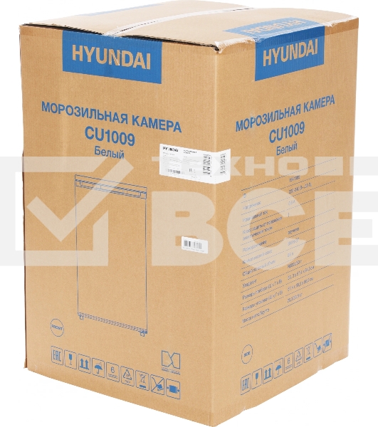 Морозильная камера Hyundai CU1009 белый, 88л