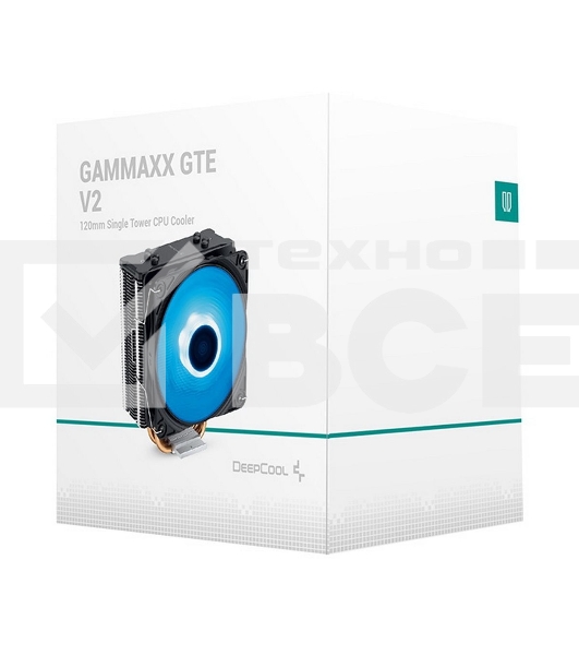 Кулер для процессора DEEPCOOL GAMMAXX GTE V2 серебристый, 120 мм, алюминий/медь, 1650 об/мин, 27.8 дБ, 4 pin, 180 Вт, 157.5 мм
