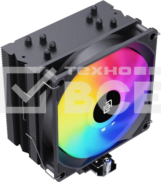 Устройство охлаждения(кулер) Oklick OG-CPC180FRGB-PWM1 RGB Soc-AM5/AM4/1151/1200/2066/2011/1700 черный 4-pin 20dB Al+Cu 180W 820gr Ret