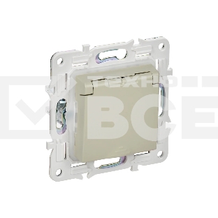 Розетка 1-местная IEK SKANDY SK-R11B (SK-R16-16-44-K10) с заземлением, с защитными шторками и крышкой 16А IP44, бежевый